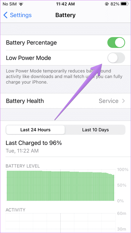turn off low power mode