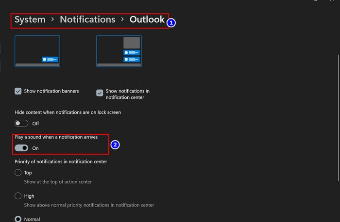 Activer l'option " Jouer un son en cas de notification ".