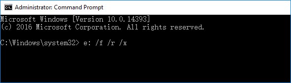 type the command for chkdsk