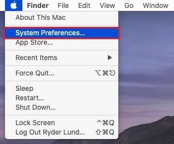 accessing system preferences on mac 