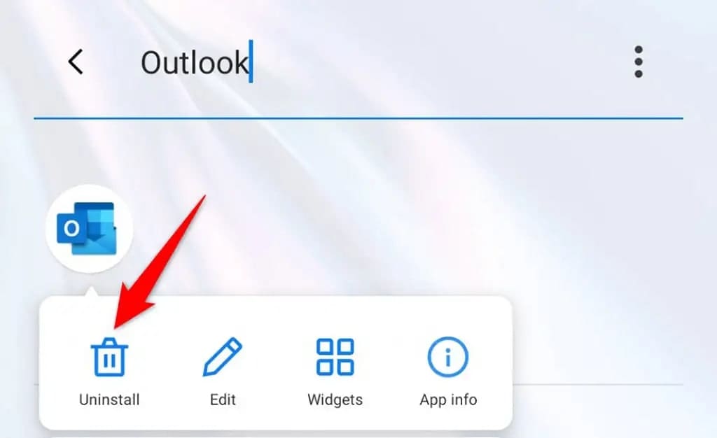 Desinstala la aplicación de Outlook