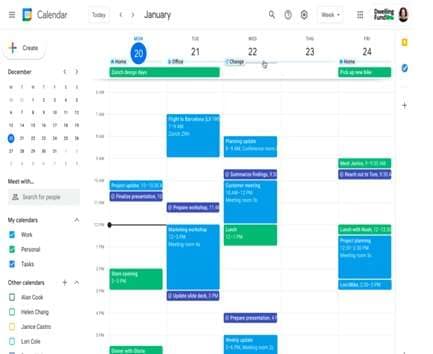 calendar app main interface 