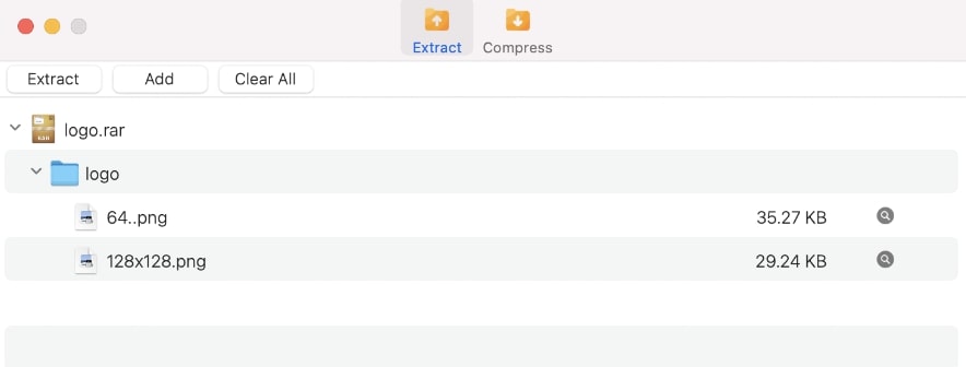 unzipped rar files