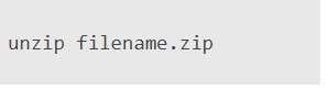 unzip the filename
