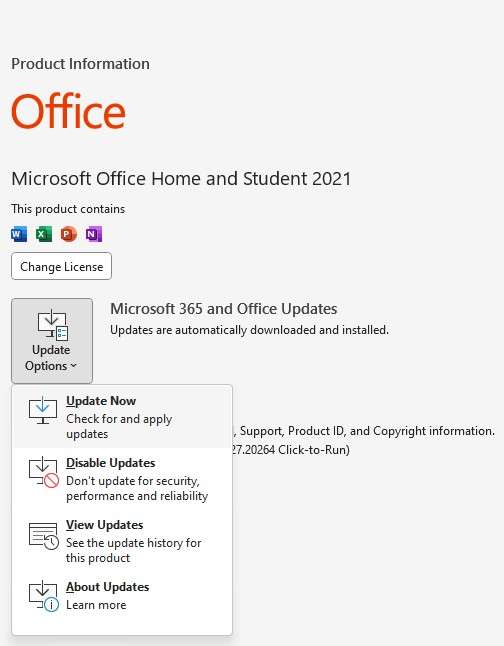 Aggiornamento Microsoft Office 365