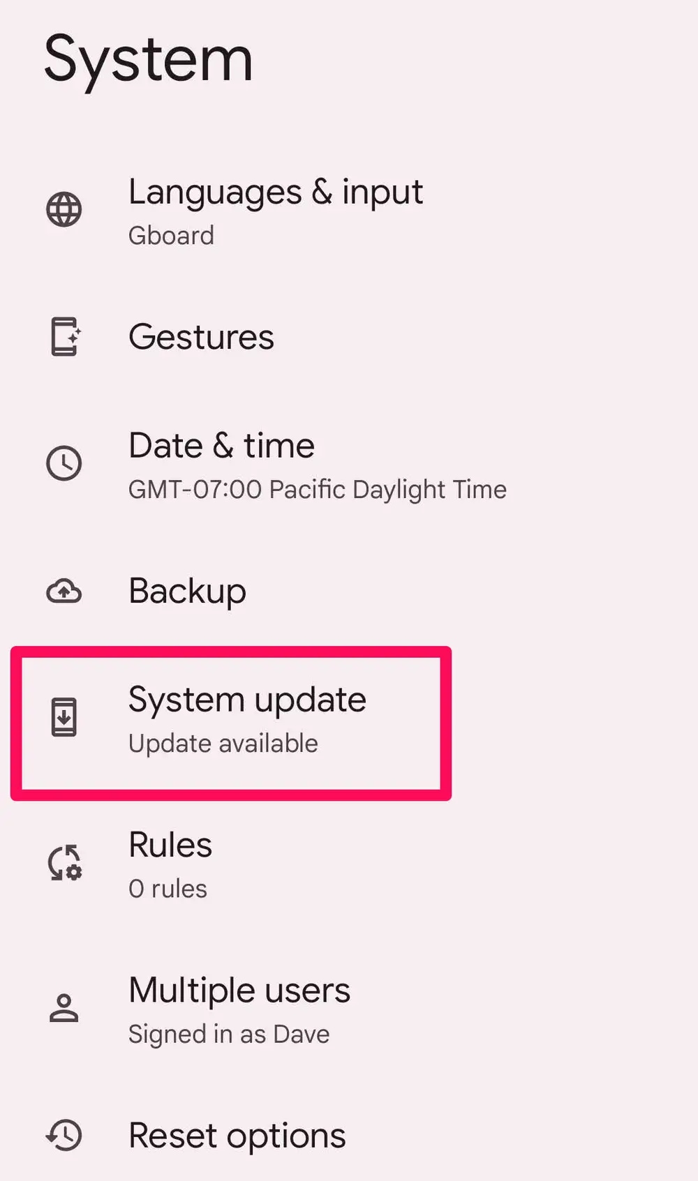 update software in android