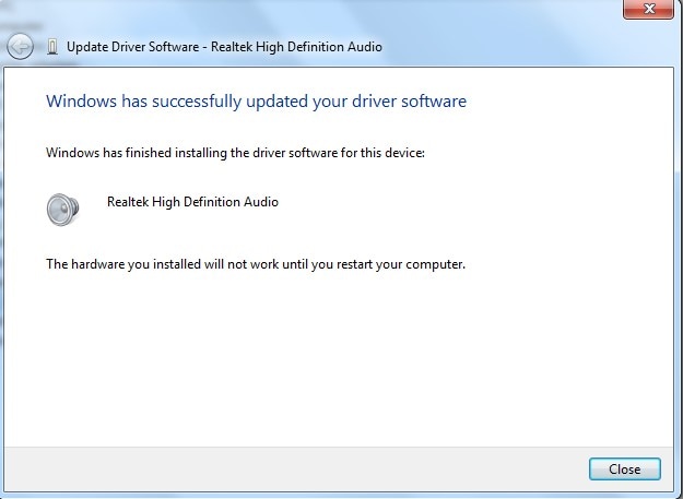 sound card driver updated