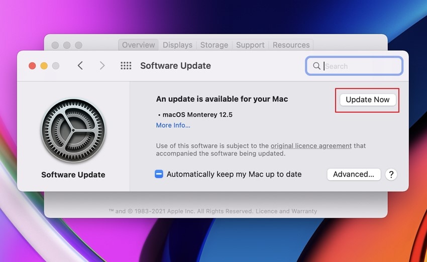 start updating your mac