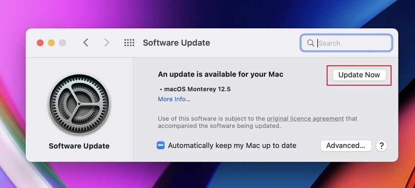 start updating your macbook