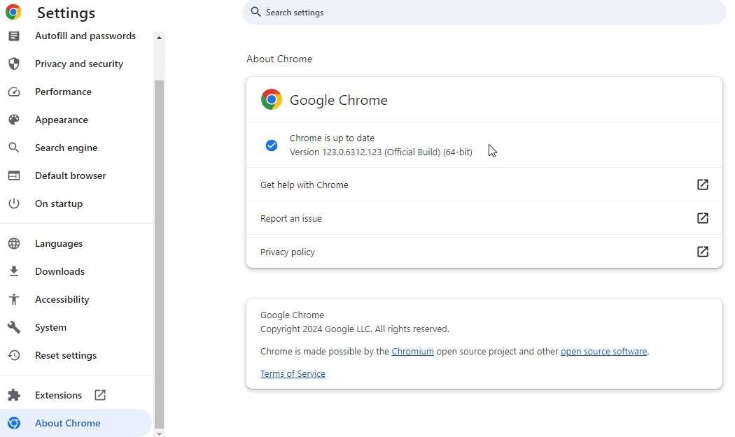 updating google chrome