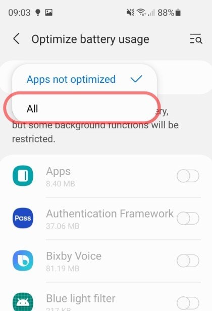apps not optimized