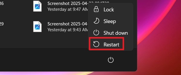 restart computer