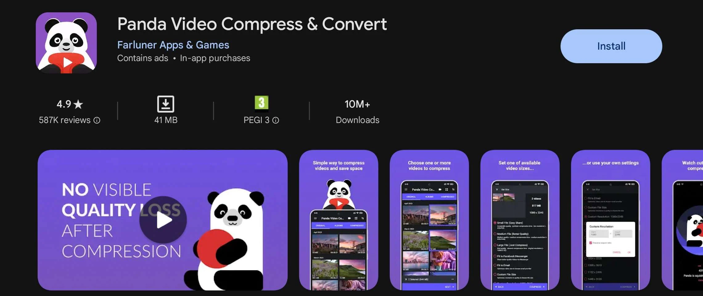 panda video compressor app for android