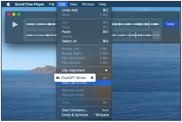 merge audio files with quicktime player