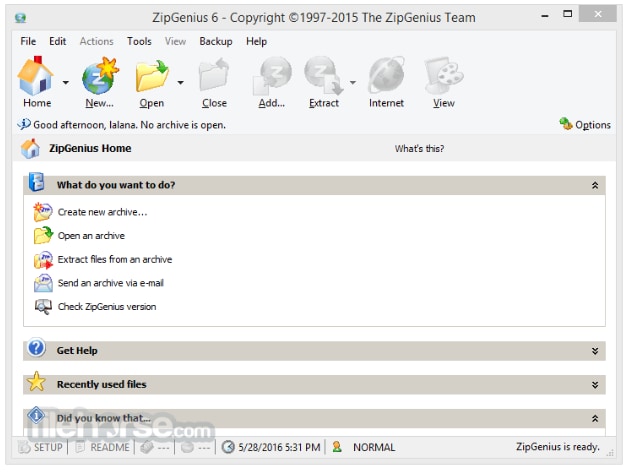 open zip files with zipgenius