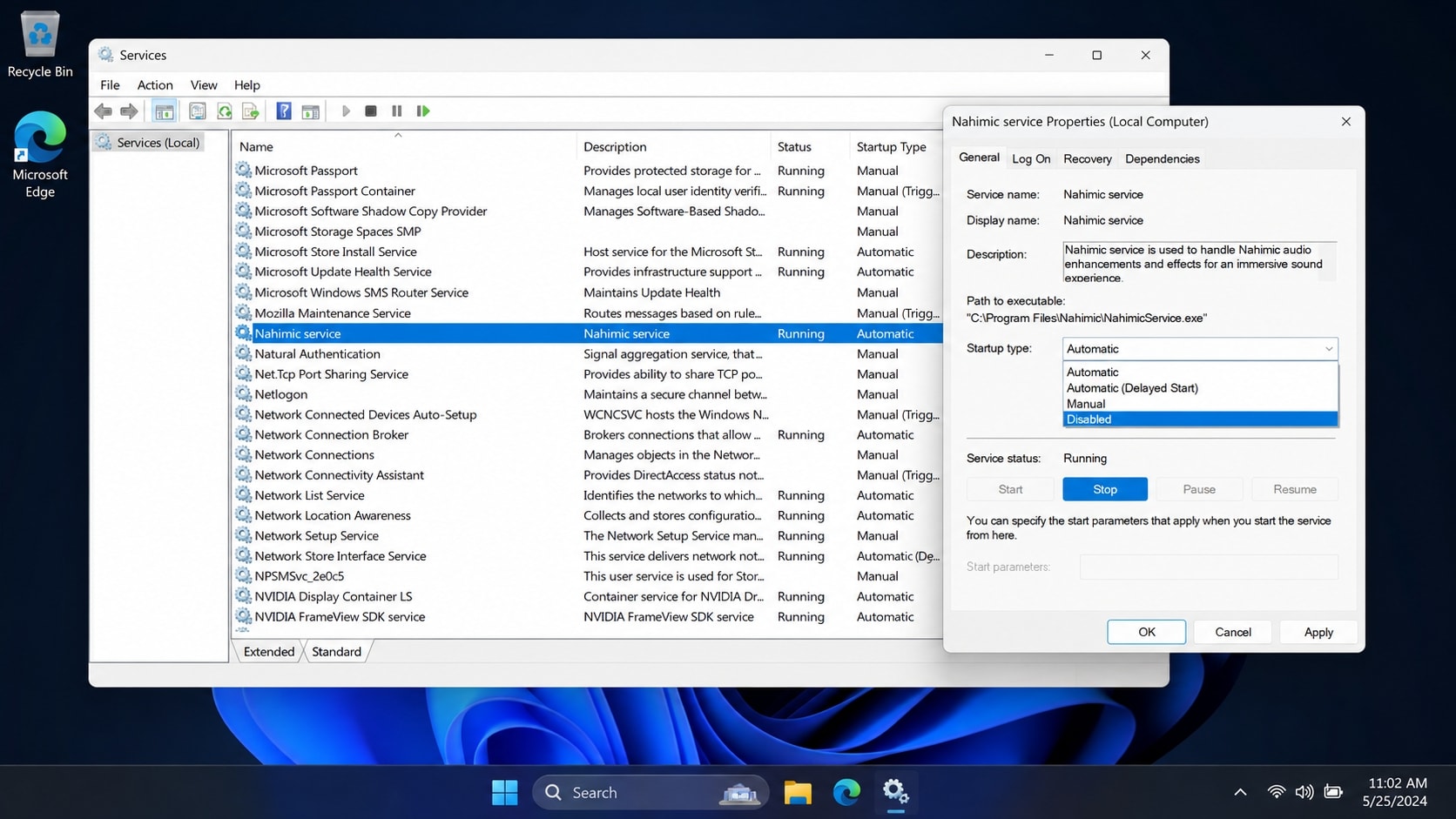 disable nahimic service valorant black screen