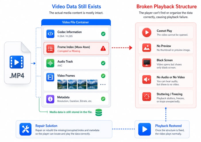 video data and playback structure explanation