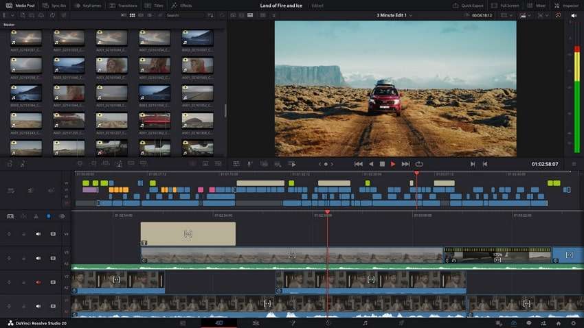 video editing interface for davinci