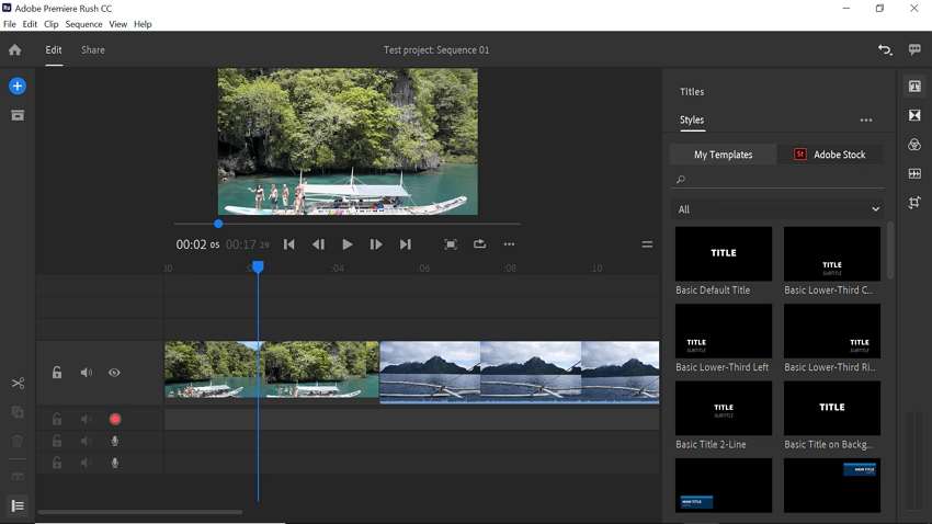 adobe premiere rush video editing