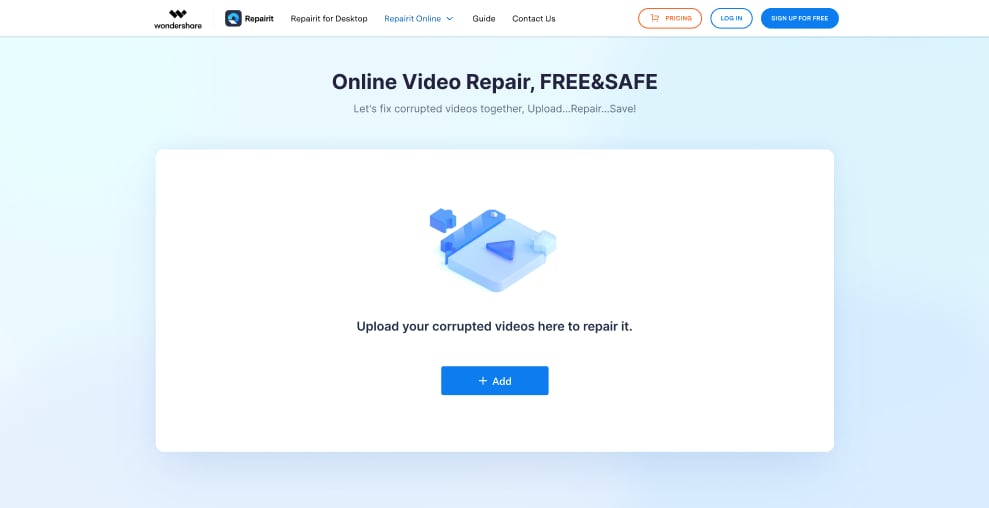 upload corrupted mp4 video in repairit online