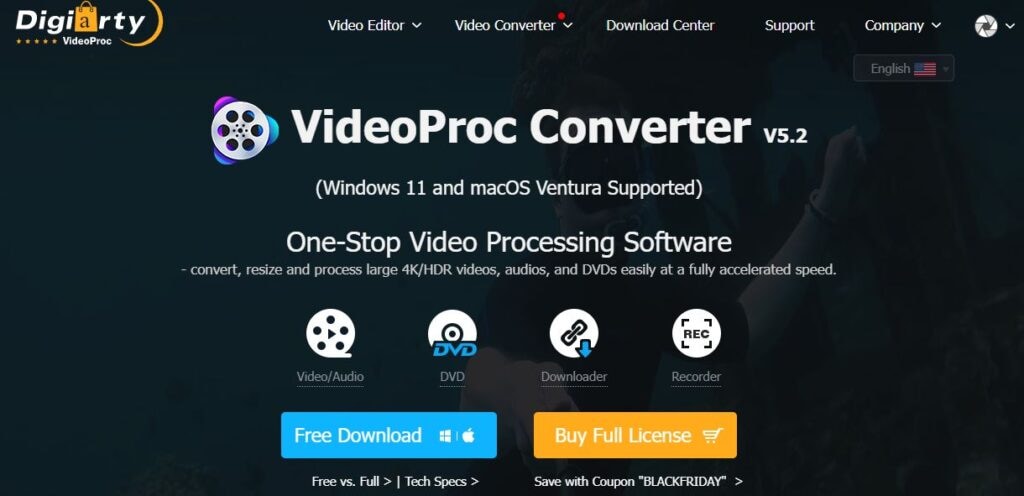 Videoproc es un descargador de videos.