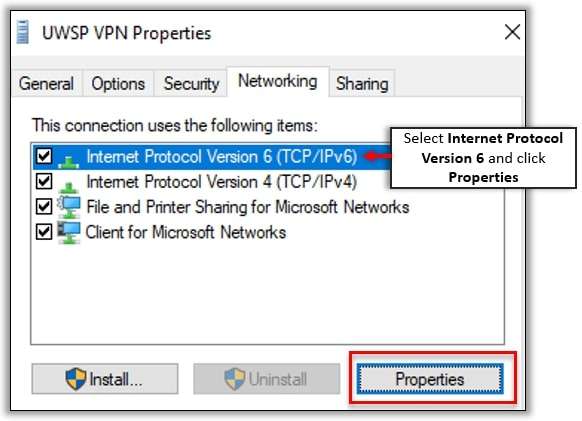 select usw vpn properties to fix cannot play video 2