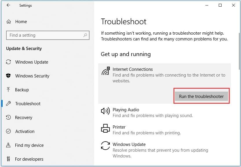 troubleshoot your internet connection problems