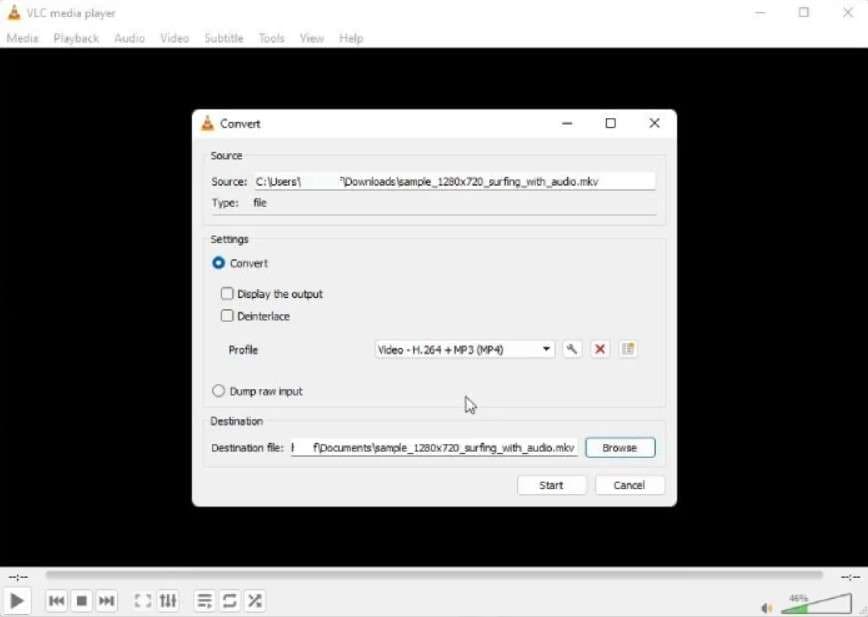 select file format to convert mp4