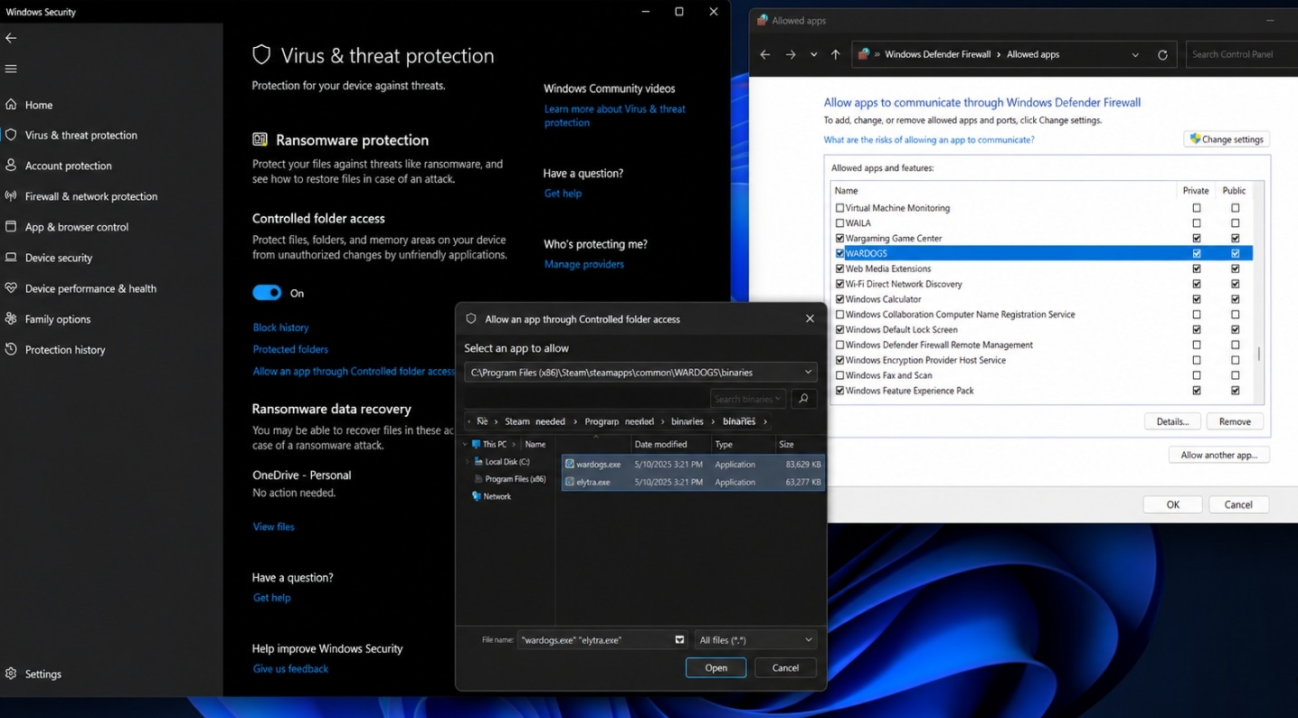 add to firewall exceptions