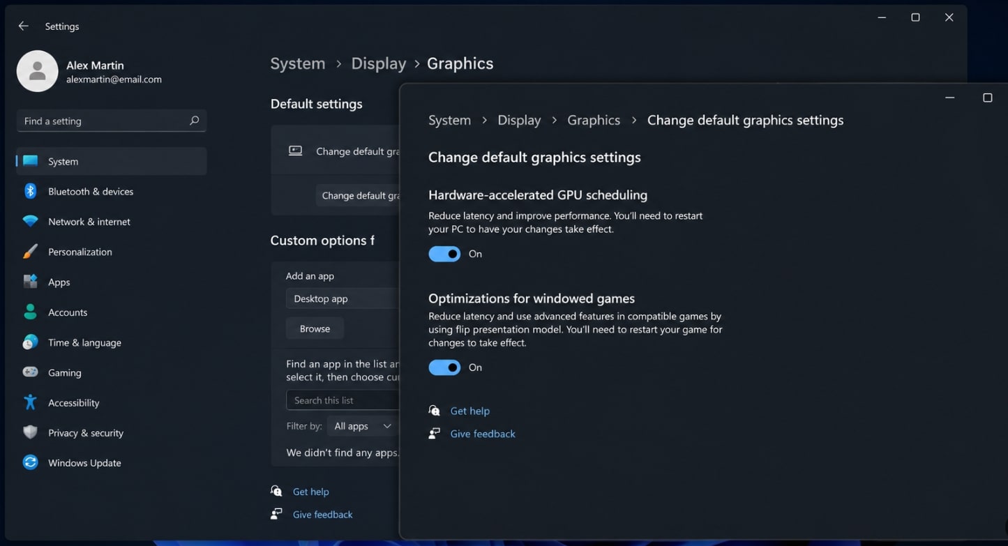 enable hardware accelerated gpu scheduling settings