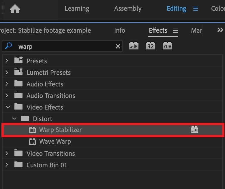 warp stabilizer