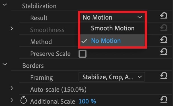 warp stabilizer settings