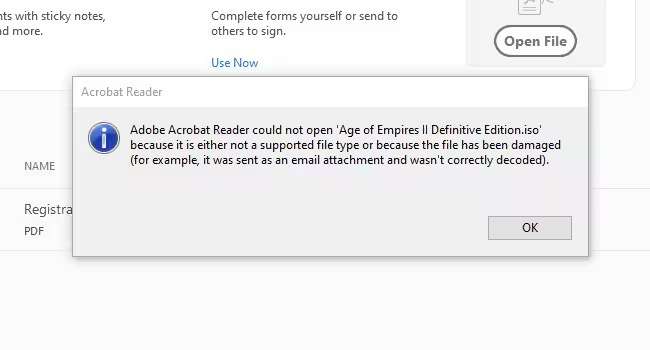 Adobe File Not Open