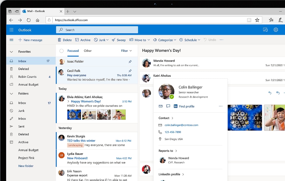 web-based outlook interface 
