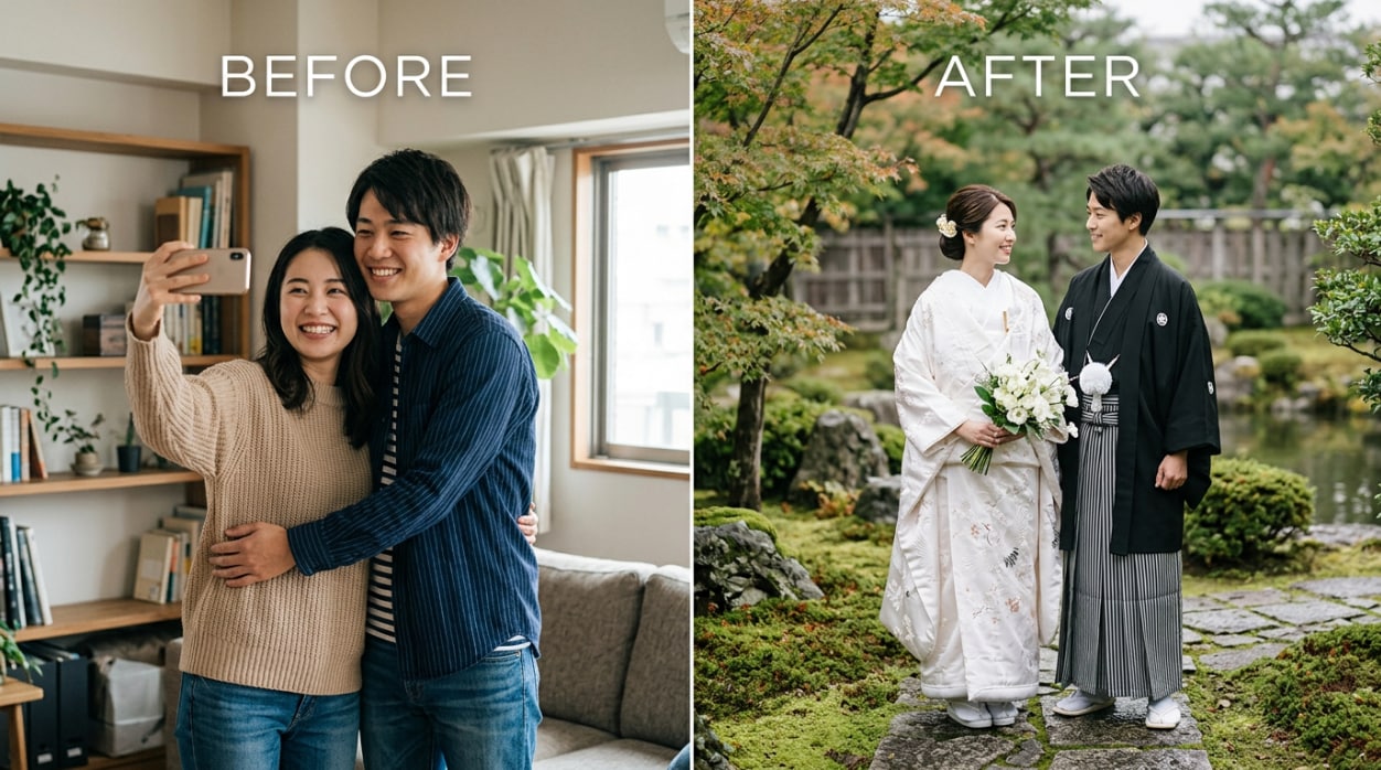 japanese kimono wedding portrait