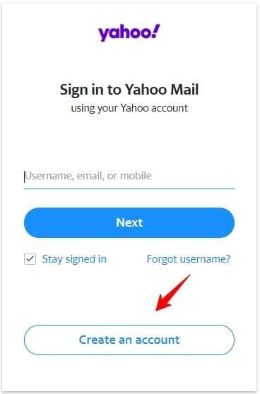 creating a yahoo mail account 
