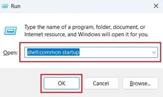 open all users startup folder