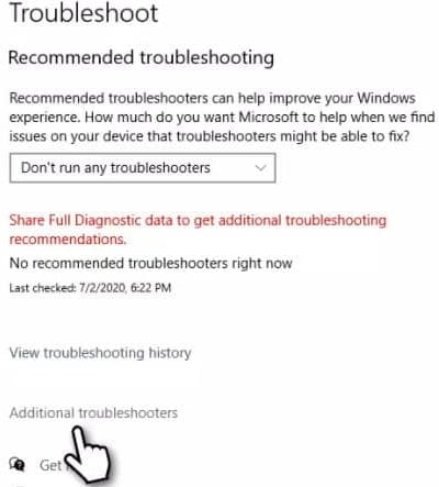 additional troubleshooters
