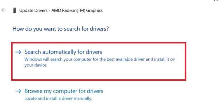 search automatically for drivers