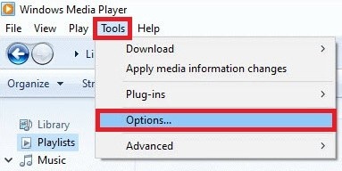 windows media player options