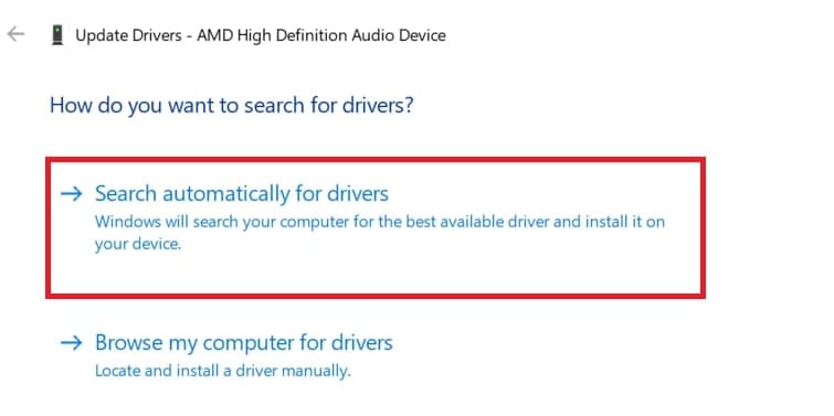 search automatically for drivers