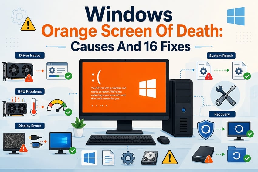 Windows Orange Screen of Death: Causes and 16 Practical Fixes