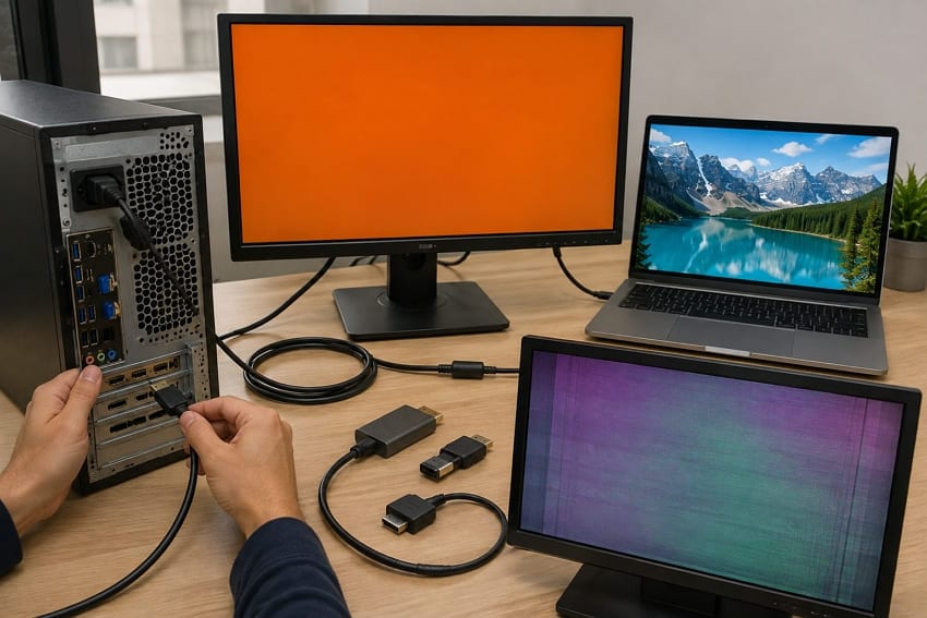 check monitor try another port
