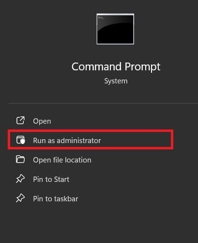 run command prompt as administrator