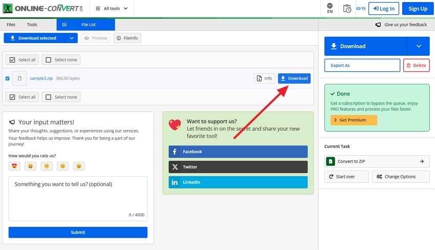 continue to download from onlineconvert