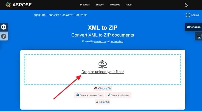 drop or upload xml files
