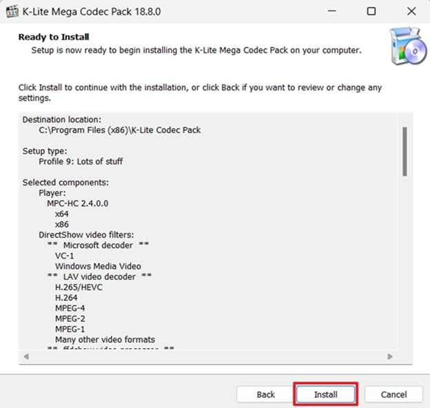 install required codec on system