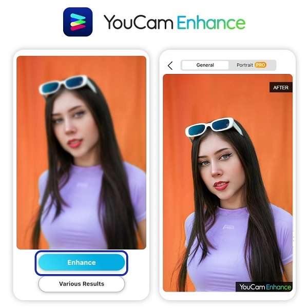 youcam enhance interface