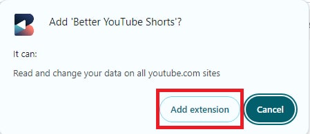 click add extension