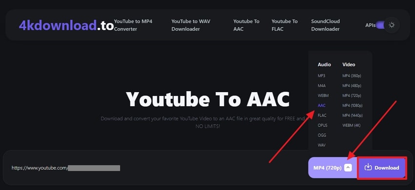 convert and download from 4kdownload to
